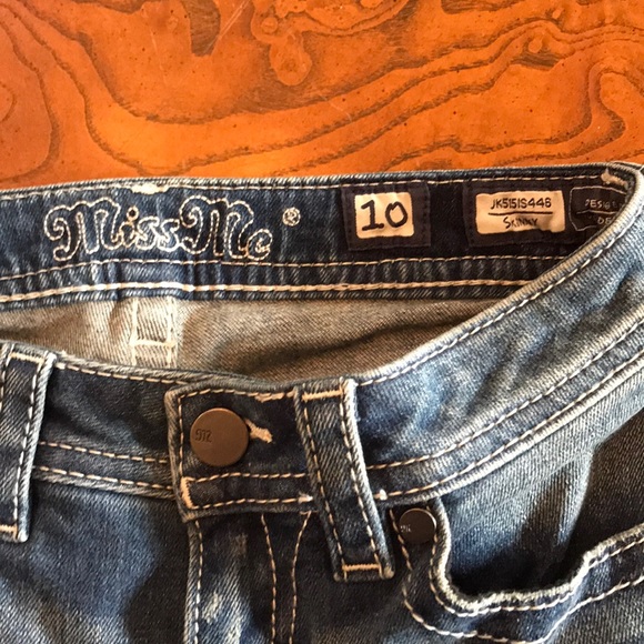 Miss Me Girls Skinny NWT patch work medium blue - Picture 3 of 8